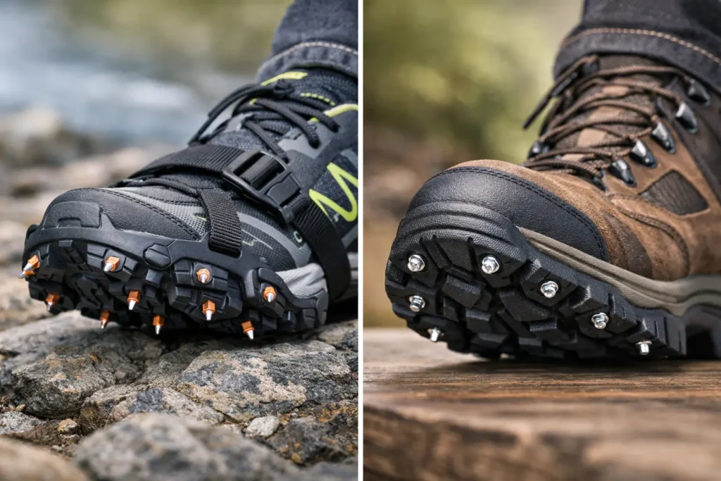 Strap On Cleats vs Screw In Spikes